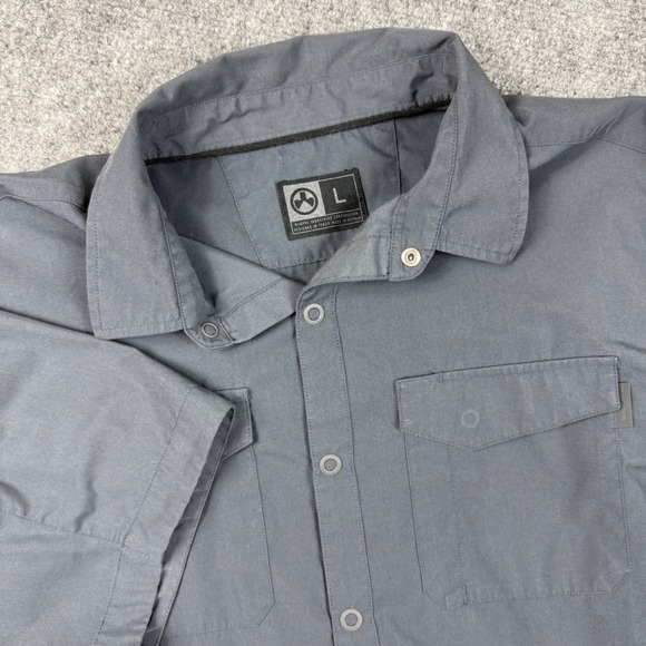 Magpul Industries Short Sleeve Button Up Shirt Mens L Gray Tactical - Picture 1 of 9